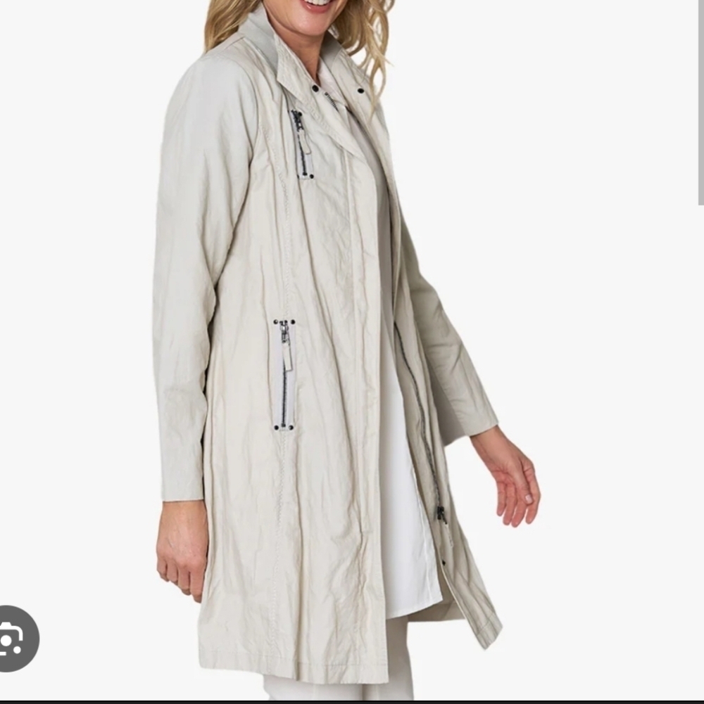 Stella Carakasi Favorite Long Windbreaker Line Women's Gray Jacket Small